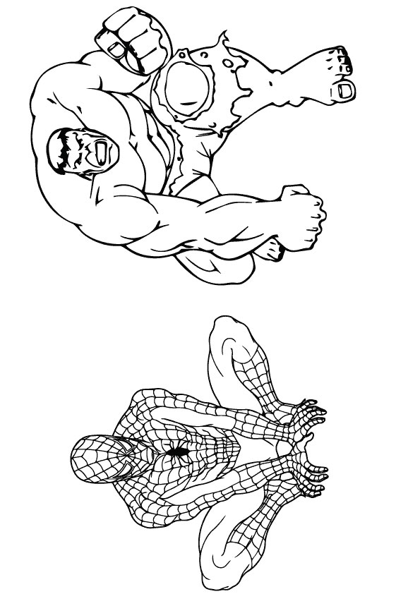 Hulk And Spiderman Coloring Page - Free Printable Coloring ...