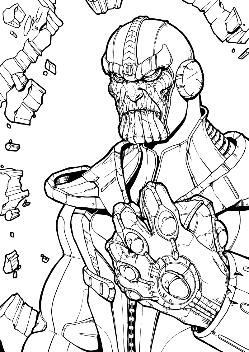 Marvel Thanos Coloring Page Free Printable Coloring