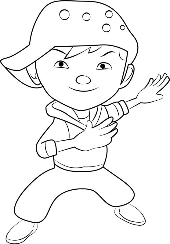 Boboiboy Wind Smiling Coloring Page - Free Printable Coloring Pages for
