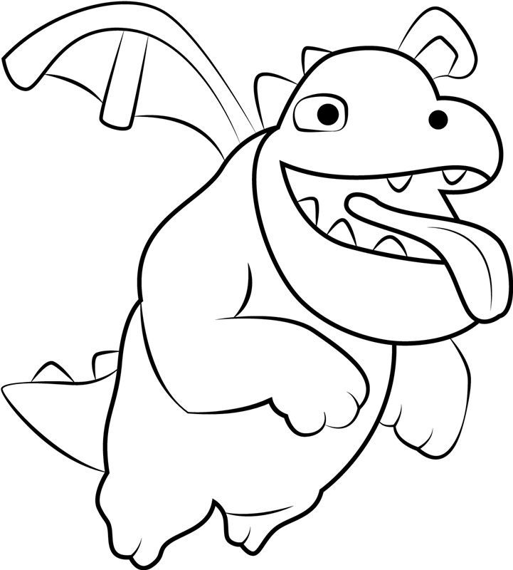 Baby Dragon Flying Coloring Page - Free Printable Coloring ...