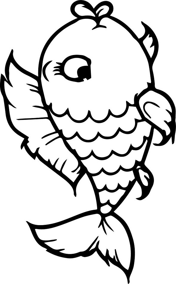 Cute Fish Coloring Page - Free Printable Coloring Pages for Kids