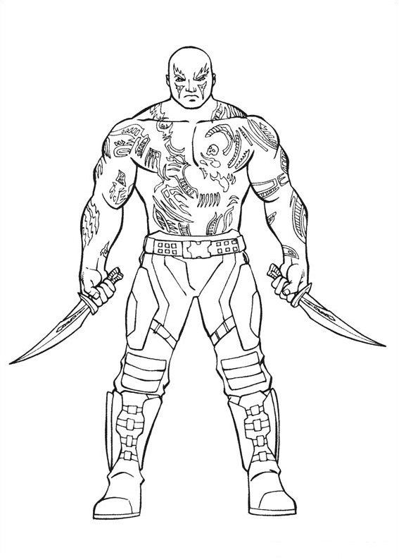 Drax The Destroyer Coloring Page - Free Printable Coloring Pages for Kids