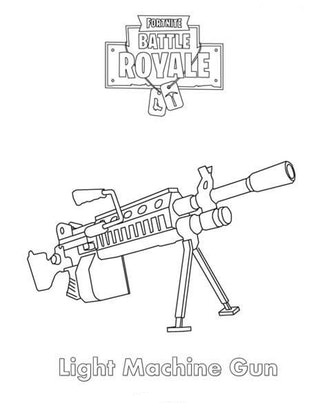 Light Machine Gun Fortnite Coloring Page - Free Printable ...