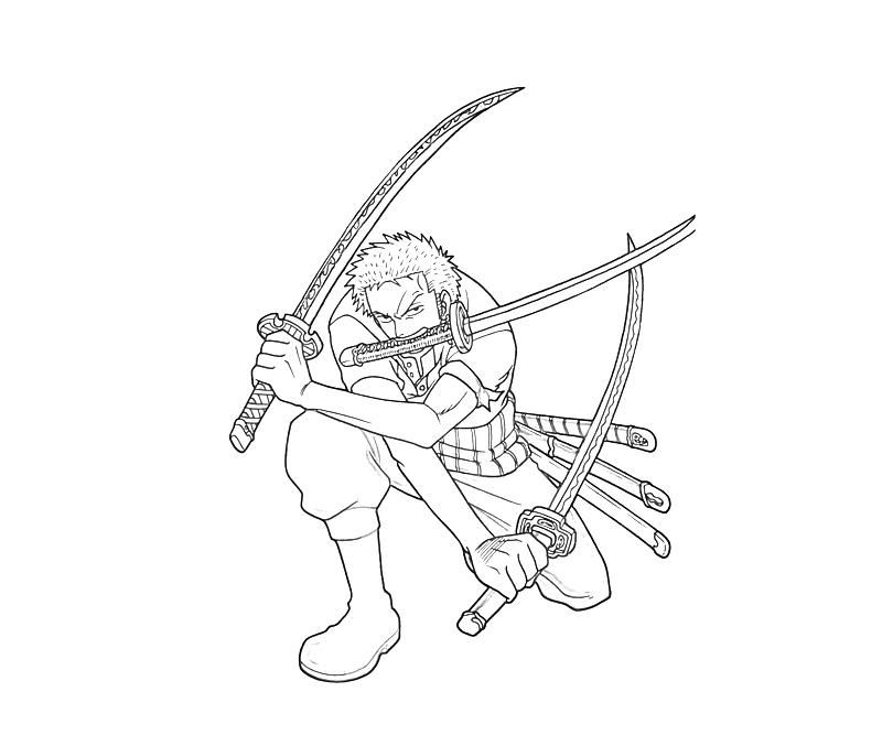 One Piece Roronoa Zoro Coloring Page - Free Printable Coloring Pages