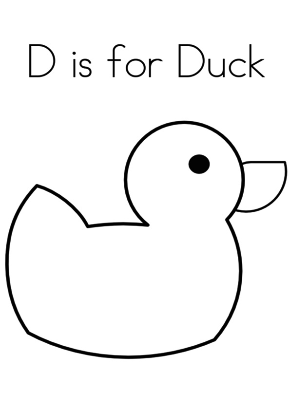 D is for Duck Coloring Page - Free Printable Coloring Pages for Kids