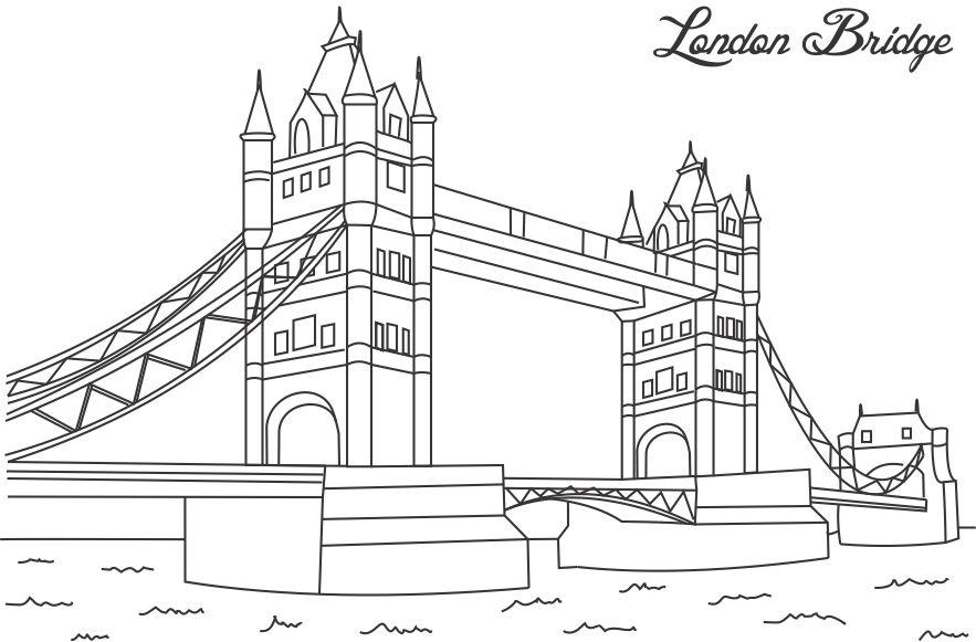 London Bridge Coloring Page - Free Printable Coloring Pages for Kids