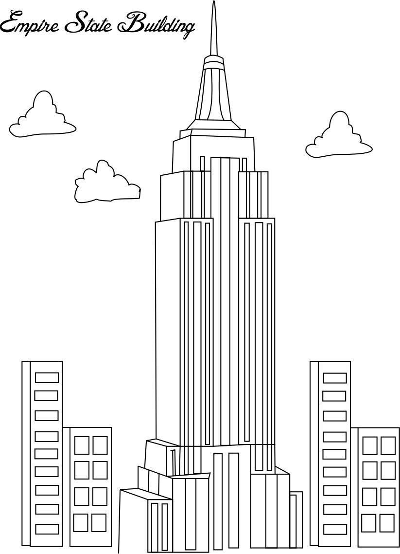 Empire State Building Coloring Page - Free Printable Coloring Pages for