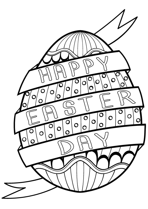 Download Simple And Elegant Easter Egg Coloring Page - Free Printable Coloring Pages for Kids