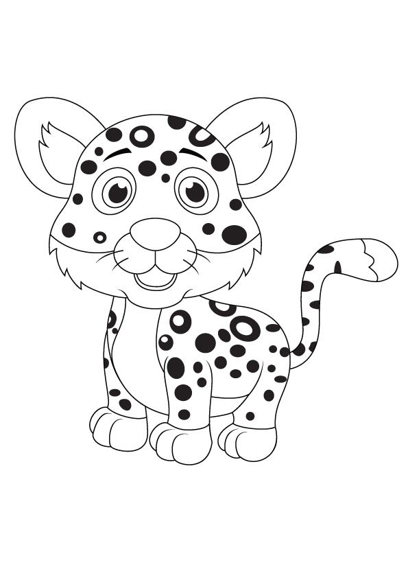 Baby Leopard Coloring Page - Free Printable Coloring Pages for Kids