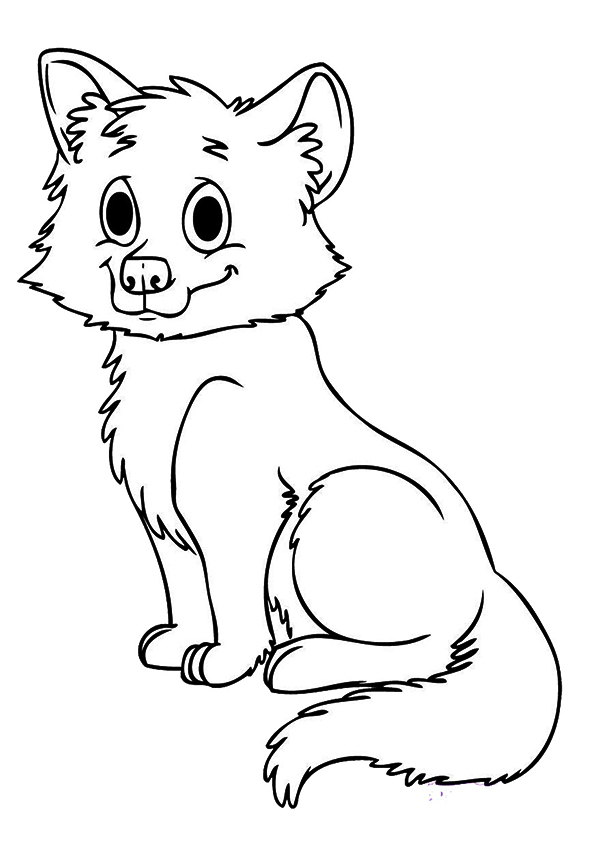 A Baby Fox Coloring Page - Free Printable Coloring Pages for Kids