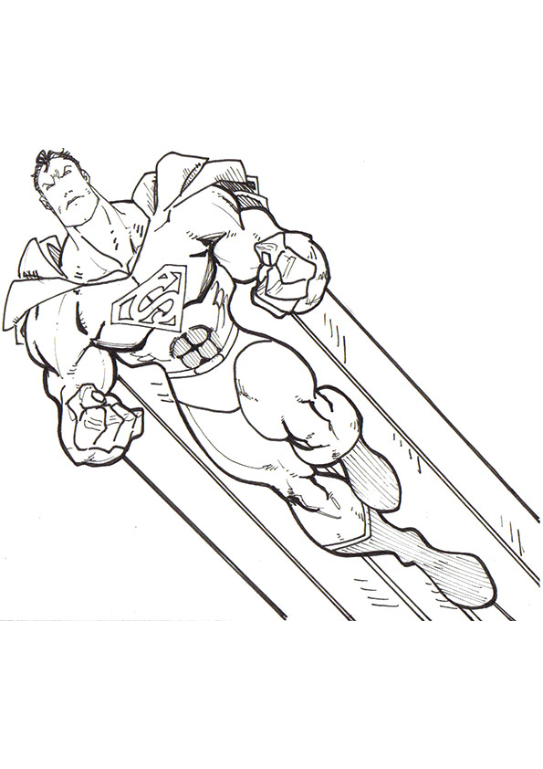 Superman Flying Coloring Page - Free Printable Coloring Pages for Kids