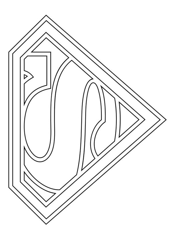 Symbol Of Superman Coloring Page - Free Printable Coloring Pages for Kids