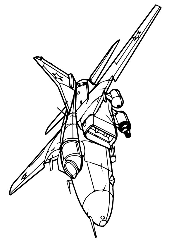 Fighter Aeroplane Coloring Page - Free Printable Coloring Pages for Kids