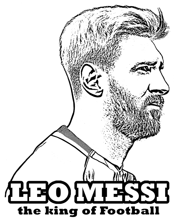 Lionel Messi the King of Football Coloring Page - Free Printable