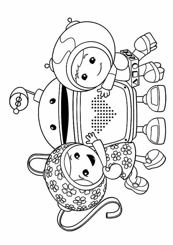 Geo And Milli With Bot Coloring Page - Free Printable Coloring Pages