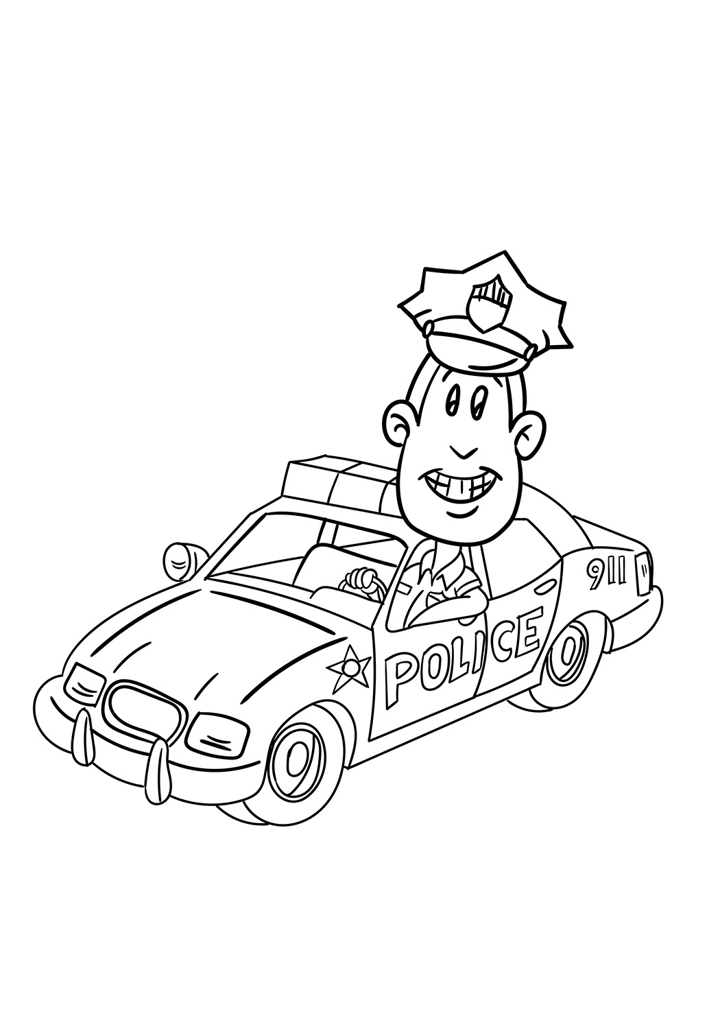 Police Officer Car Coloring Pages