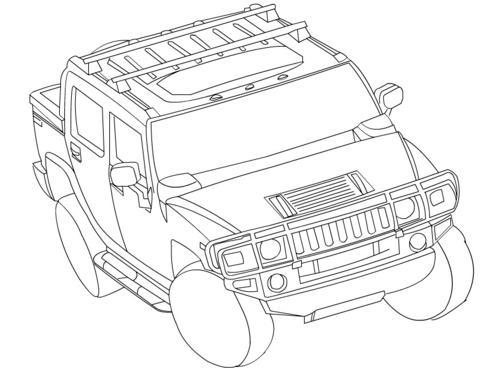 Download The Hummer H3 Coloring Page - Free Printable Coloring Pages for Kids