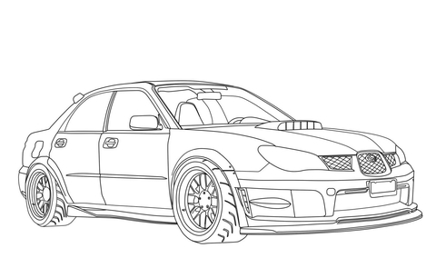 Subaru Impreza WRX STI Coloring Page - Free Printable Coloring Pages