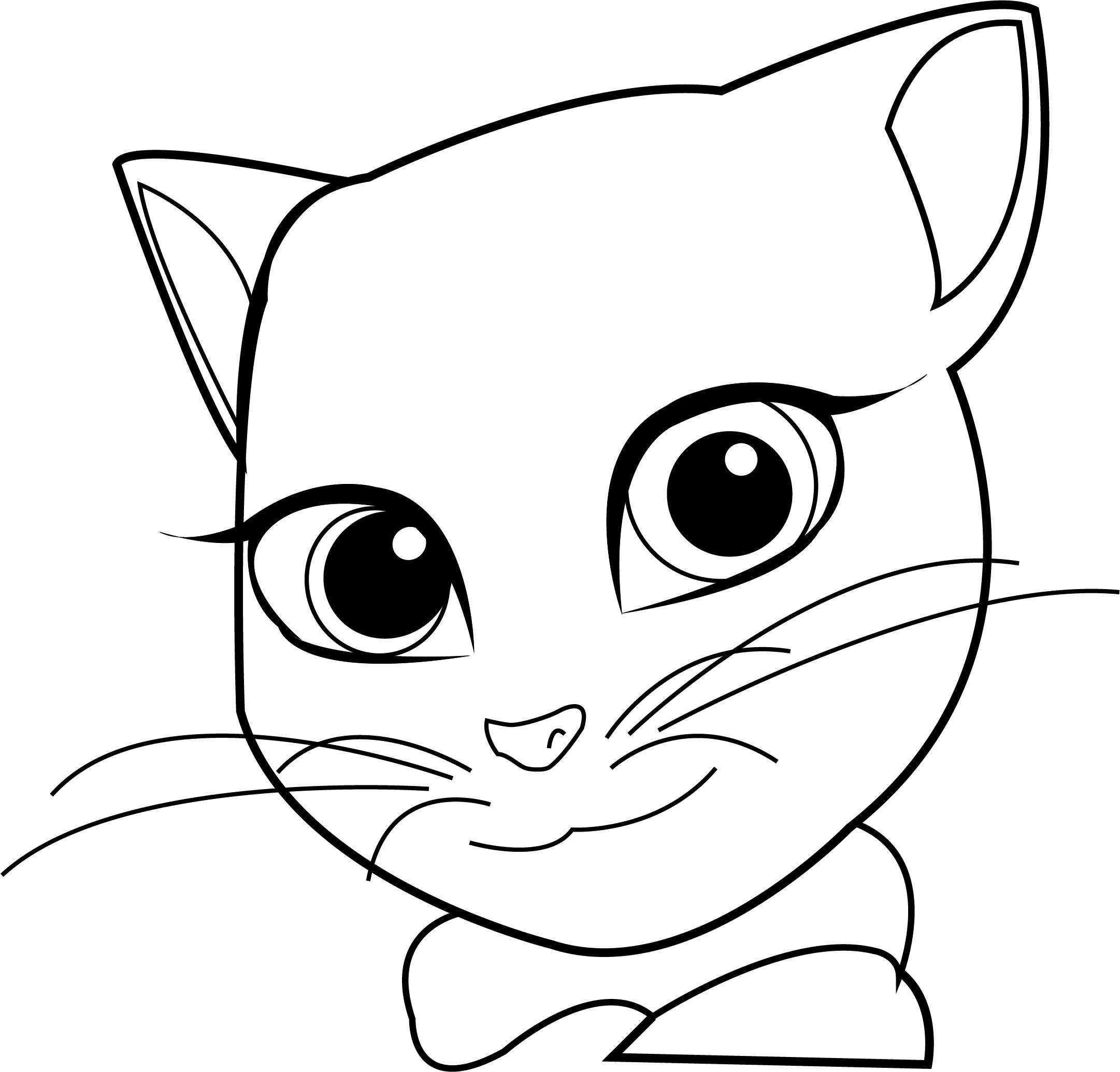 Girl Talking Cat Coloring Page - Free Printable Coloring Pages for Kids