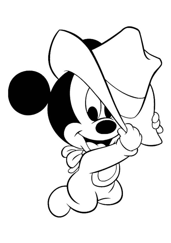 Mickey Mouse Cowboy Coloring Page - Free Printable Coloring Pages for Kids