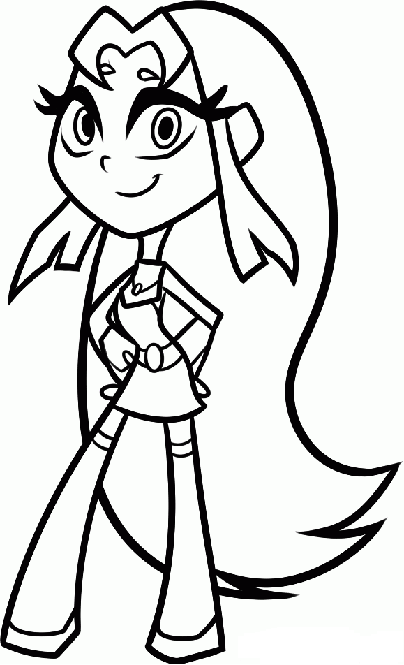 Beautiful Starfire Coloring Page - Free Printable Coloring Pages for Kids