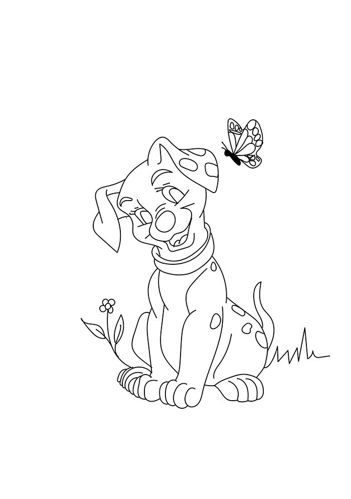 Rolly With A Butterfly Coloring Page - Free Printable Coloring Pages