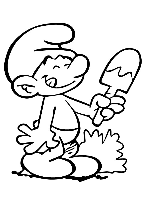 Download Smurf Eating IceCream Coloring Page - Free Printable ...