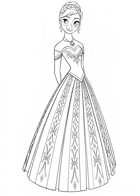 Princess Anna Coloring Page   Free Printable Coloring ...