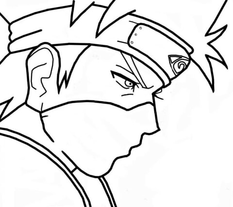 Serious Face Of Kakashi Coloring Page - Free Printable Coloring Pages