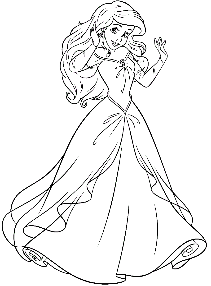 Beautiful Ariel Coloring Page - Free Printable Coloring Pages for Kids
