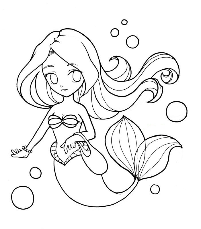 Cute Ariel Coloring Page - Free Printable Coloring Pages for Kids