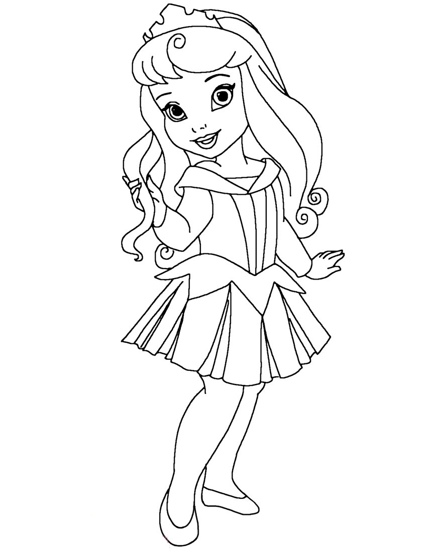 Chibi Aurora Coloring Page   Free Printable Coloring Pages for Kids