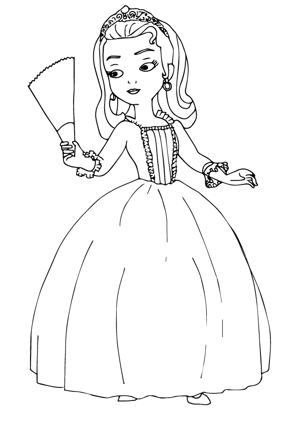 Beautiful Princess Amber Coloring Page - Free Printable Coloring Pages
