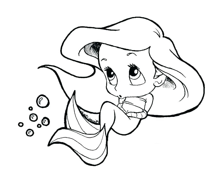 Download Chibi Ariel Coloring Page - Free Printable Coloring Pages for Kids
