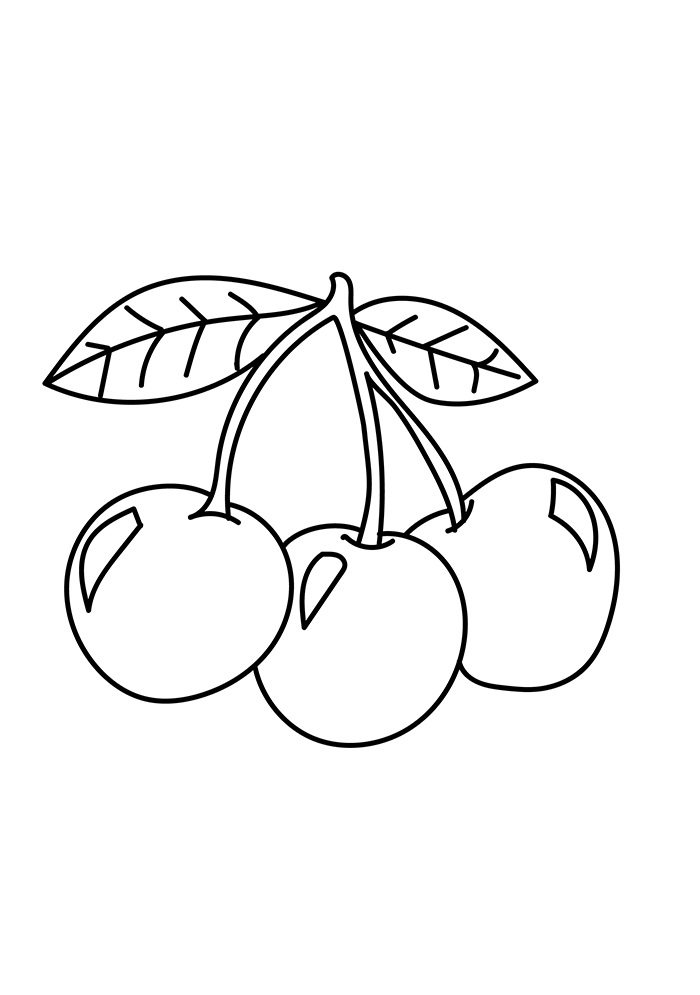 Download Three Cherries Coloring Page - Free Printable Coloring Pages for Kids