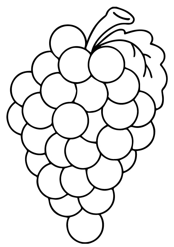 Bunch Of Grapes Coloring Page - Free Printable Coloring Pages for Kids
