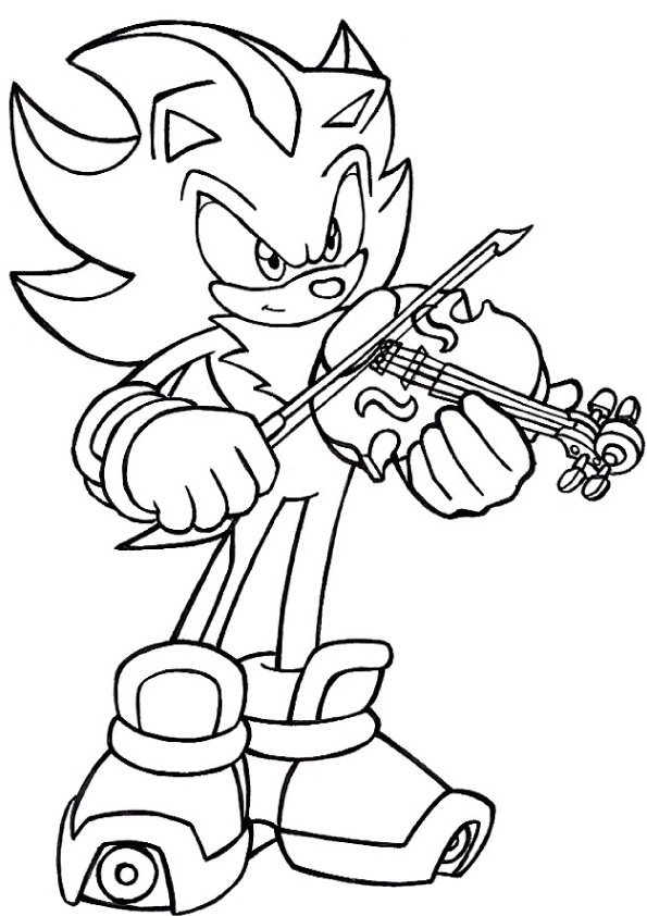 sonic playing violin coloring page free printable coloring pages for kids