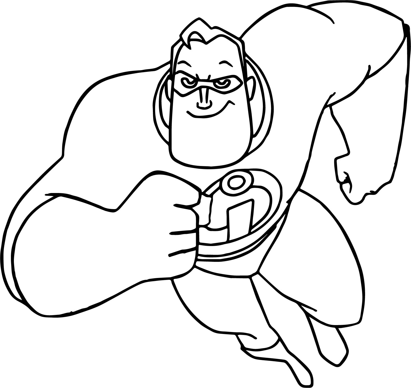 Strong Mr. Incredible Coloring Page - Free Printable ...