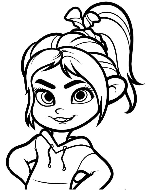 Happy Vanellope von Schweetz Coloring Page - Free Printable Coloring