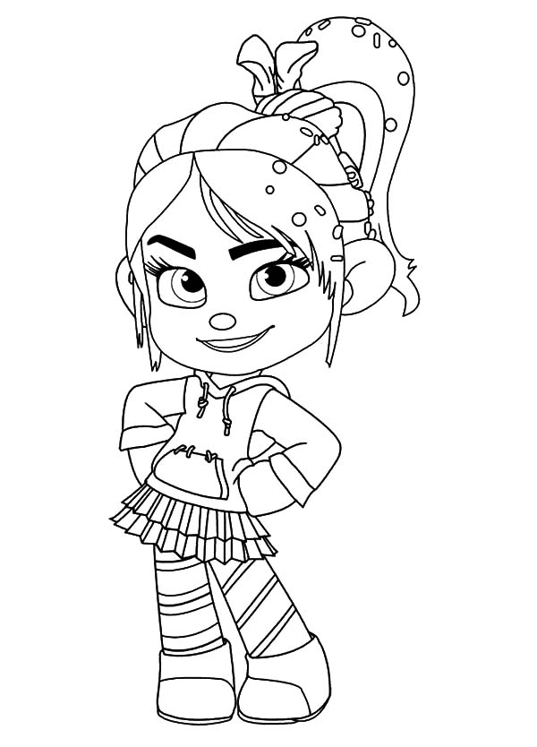 Cute Vanellope von Schweetz Coloring Page - Free Printable Coloring