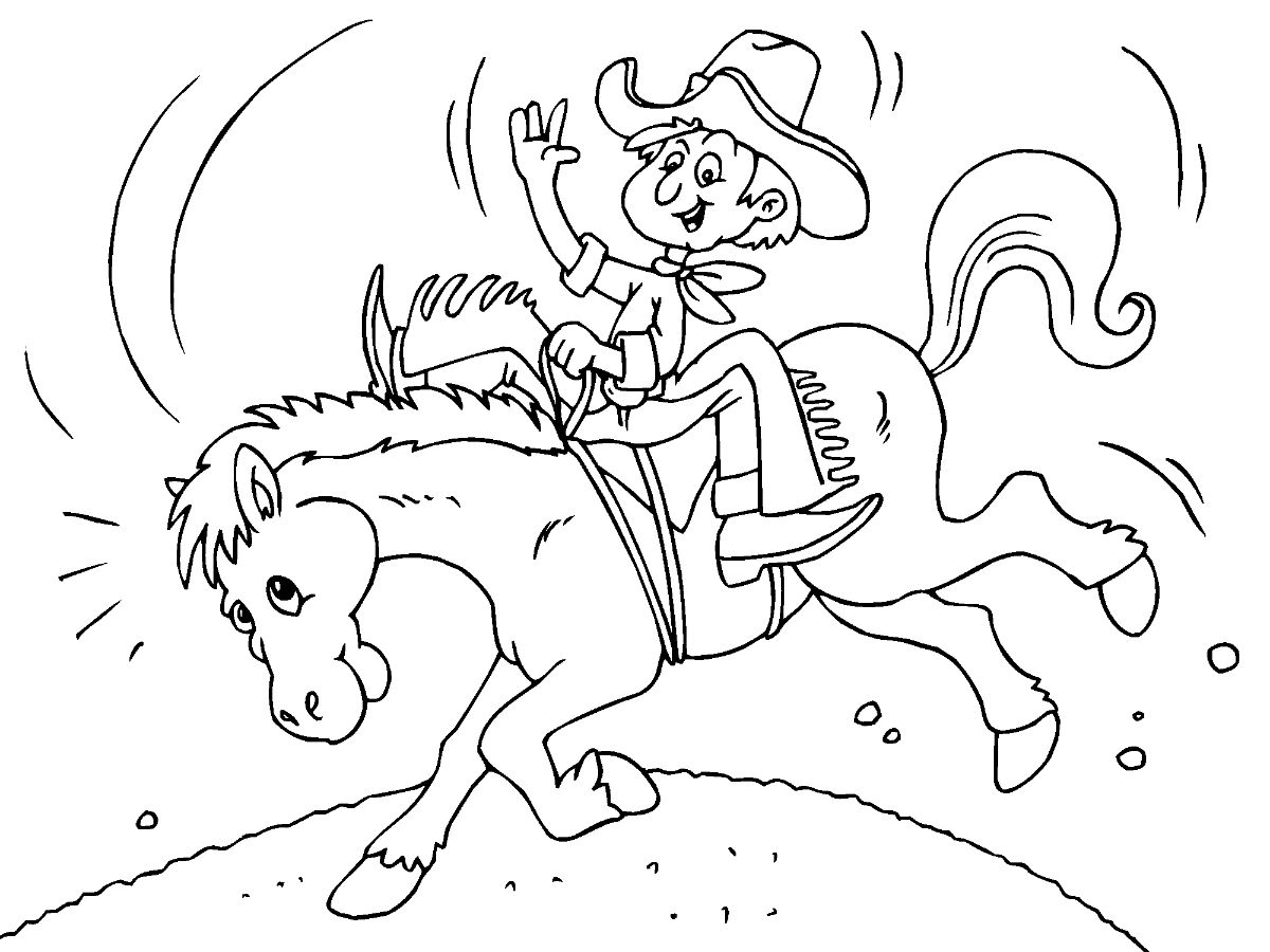 Bucking Horse Coloring Page - Free Printable Coloring Pages for Kids