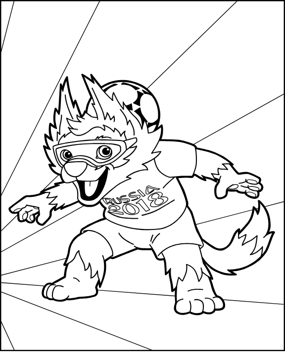 Download Zabivaka Playing With Ball Coloring Page - Free Printable Coloring Pages for Kids