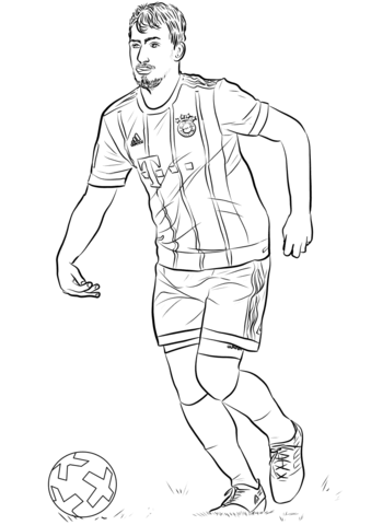 Mats Hummels Playing Football Coloring Page - Free Printable Coloring