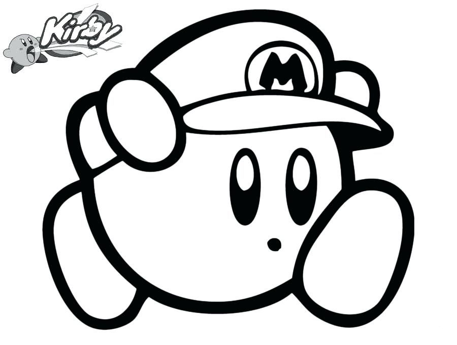 Kirby Mario Coloring Page - Free Printable Coloring Pages for Kids
