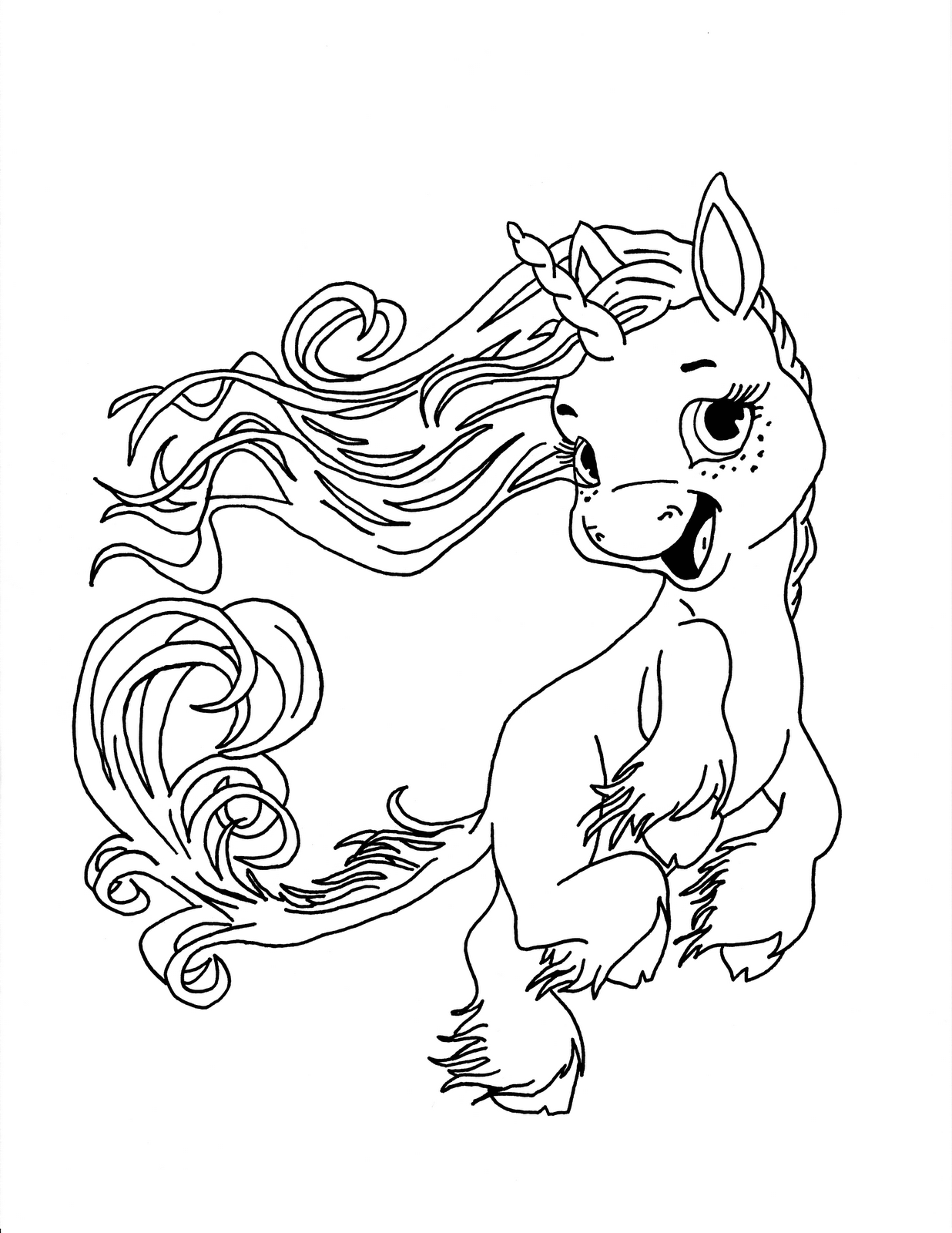 Download Happy Unicorn Coloring Page - Free Printable Coloring ...