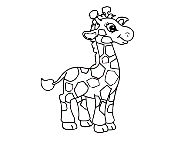 Baby Giraffe Coloring Page - Free Printable Coloring Pages for Kids