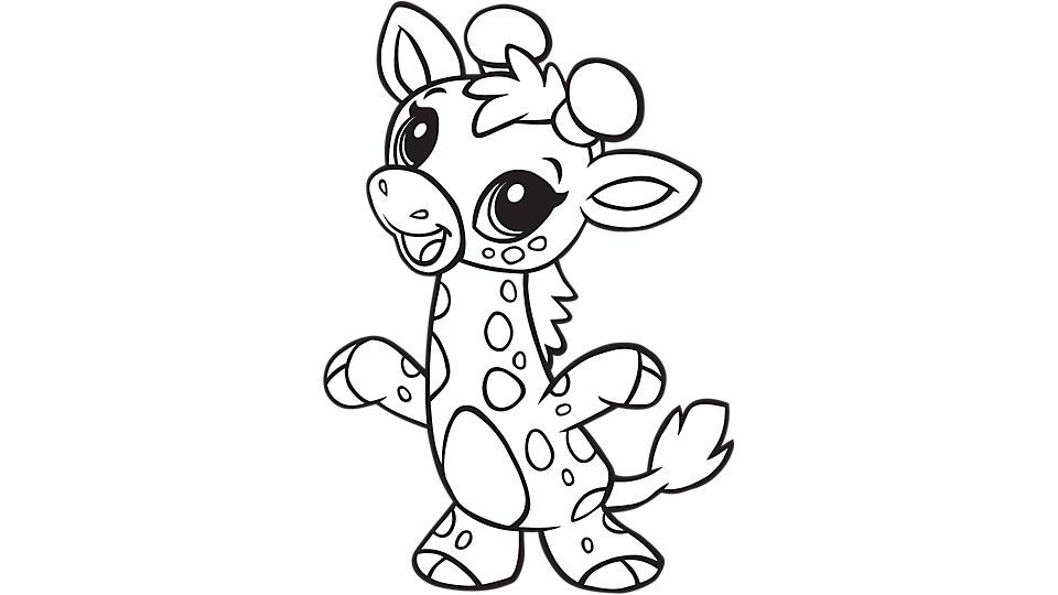 Cute Baby Giraffe Coloring Page - Free Printable Coloring Pages for Kids