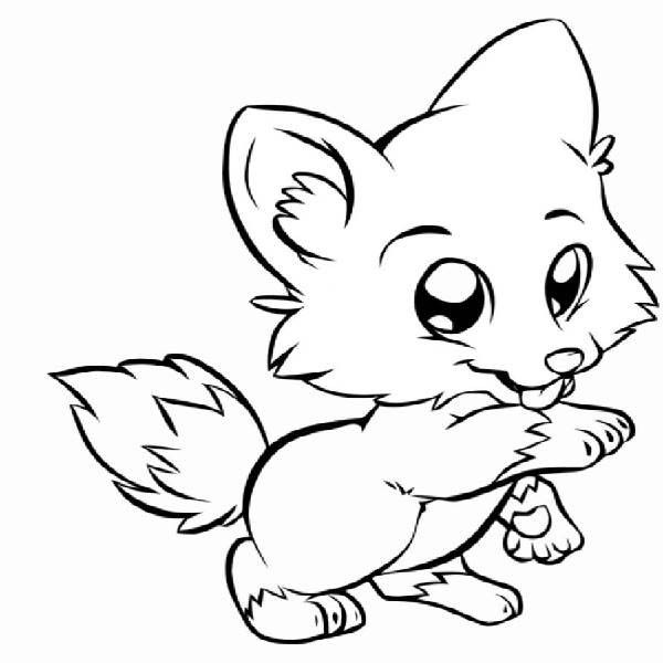 Cute Baby Fox Coloring Page - Free Printable Coloring Pages for Kids