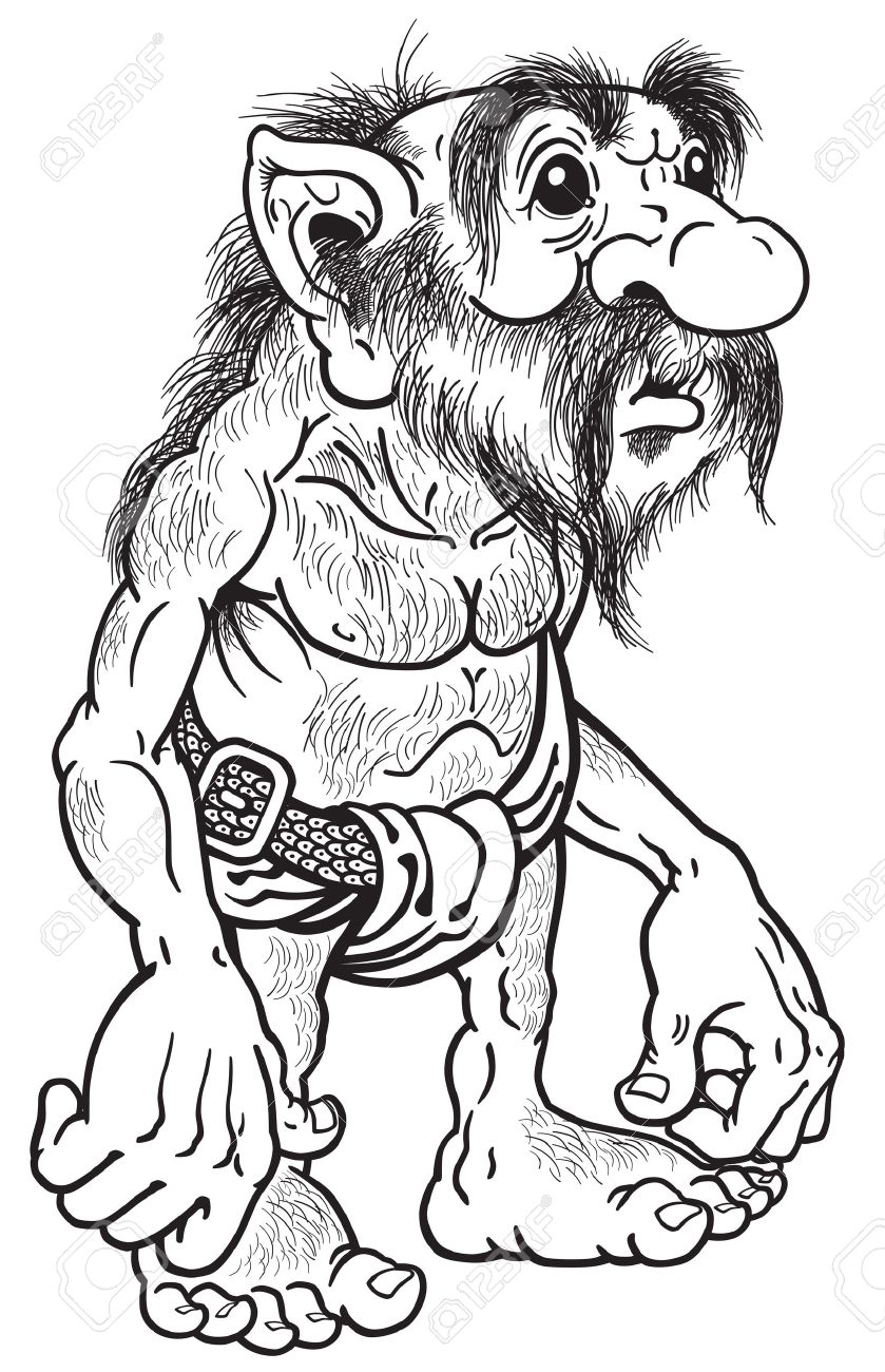 Old Caveman Coloring Page - Free Printable Coloring Pages for Kids