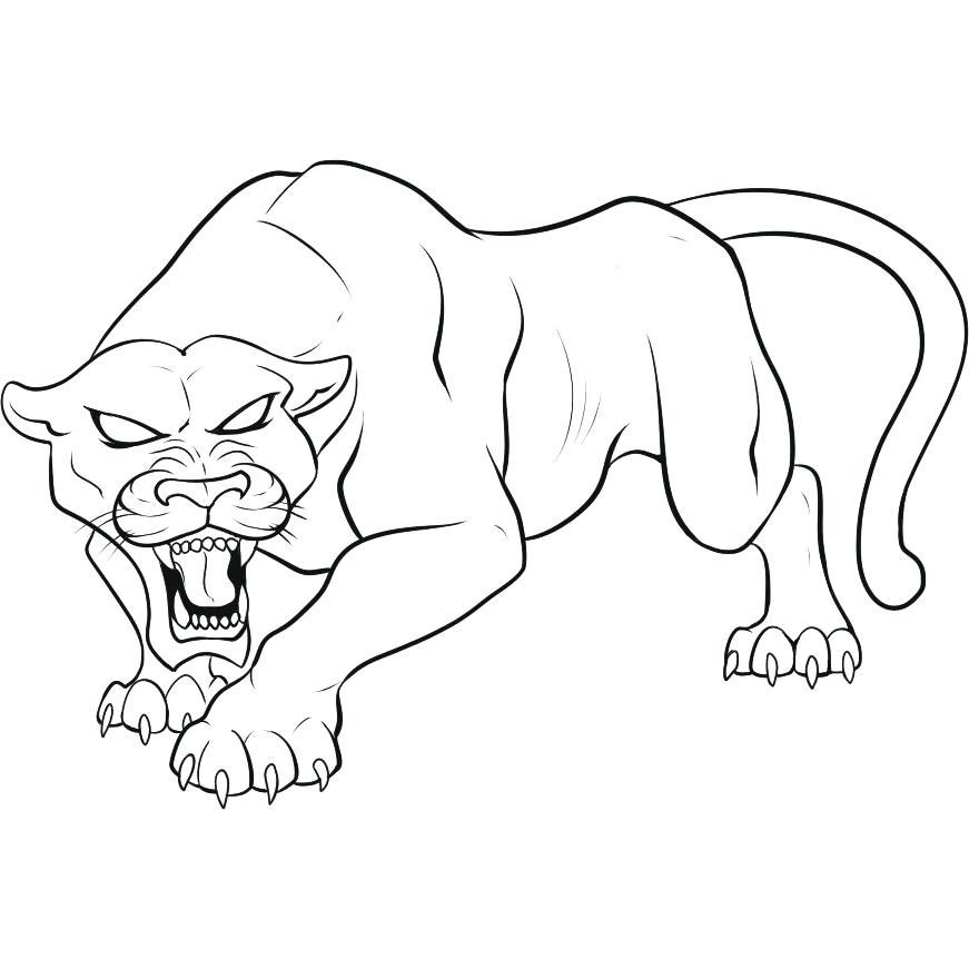 Angry Panther Coloring Page - Free Printable Coloring ...
